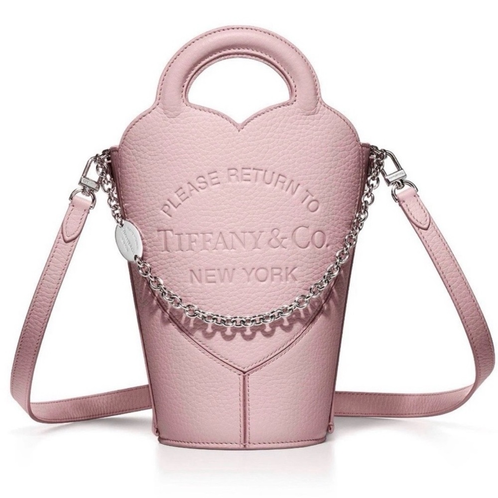 Tiffany & Co. Pink Leather Heart Crossbody Bag New